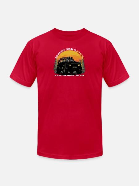 GO_WHERE_THERE_IS NO ROAD - Unisex Jersey T-Shirt by Bella + Canvas - red