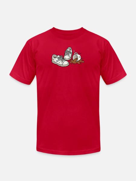 Coffee Spill Sneakers - Unisex Jersey T-Shirt by Bella + Canvas - red