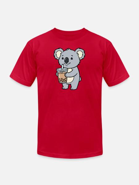 koala bubble tea - Unisex Jersey T-Shirt by Bella + Canvas - red