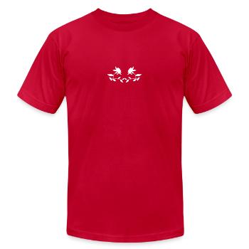 Ornament 6 - Unisex Jersey T-Shirt by Bella + Canvas - red - Front - Jose (178cm)
