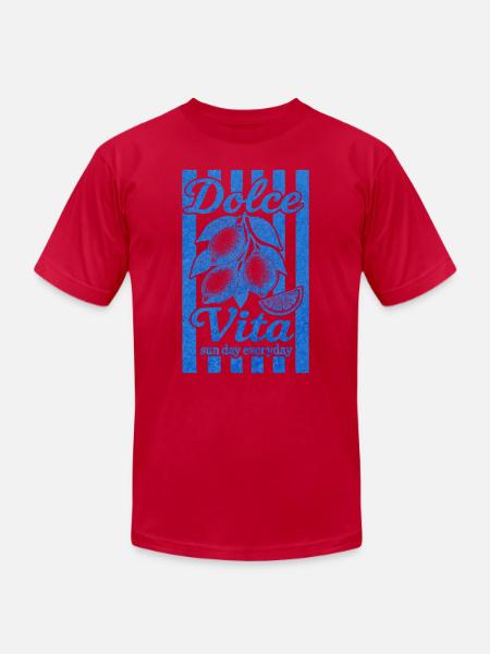 Italian Lemon, Summer Vibes Shirt, Vacation Tee - Unisex Jersey T-Shirt by Bella + Canvas - red