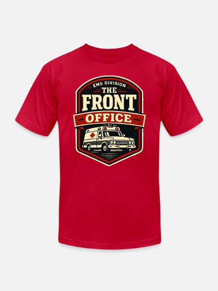 EMS Front Office Driver Badge - Unisex Jersey T-Shirt by Bella + Canvas - red
