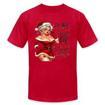 Elf Sized Naughty List Diva - Unisex Jersey T-Shirt by Bella + Canvas - red - Front - Jose (178cm)