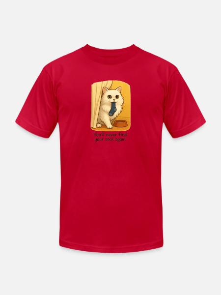 The Sock Thief - Unisex Jersey T-Shirt by Bella + Canvas - red