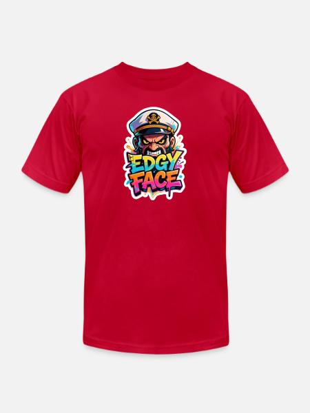 Edgy Face Sailor - Unisex Jersey T-Shirt by Bella + Canvas - red