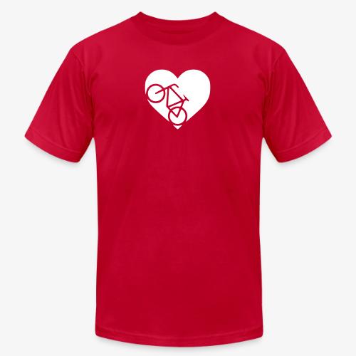 heart_bicycle_cutout - Unisex Jersey T-Shirt by Bella + Canvas