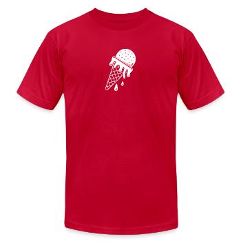 Sweet Ice Cream Cone Art – Fun Summer - Unisex Jersey T-Shirt by Bella + Canvas - red - Front - Jose (178cm)