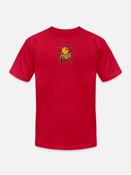 Loyalty Over Love Cartoon Emblem - Unisex Jersey T-Shirt by Bella + Canvas - red
