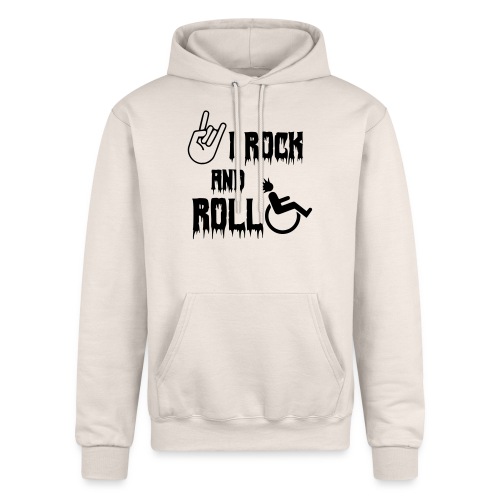 I rock and roll in my wheelchair. Roller, music * - Champion Unisex Powerblend Hoodie