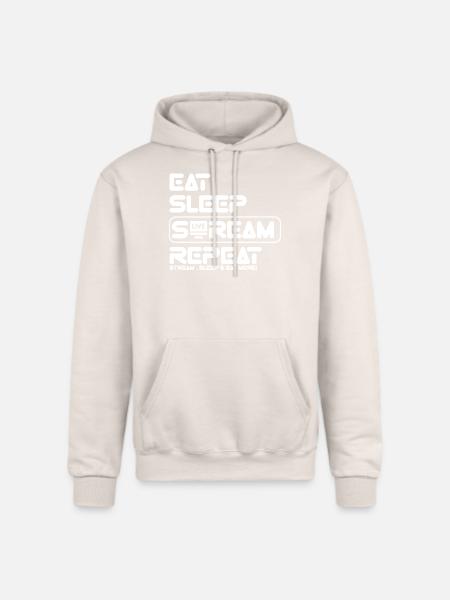 Streamer Life: Eat, Sleep, Repeat - Champion Unisex Powerblend Hoodie - Sand