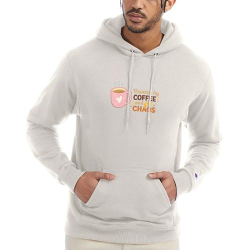 Powered by Coffee and Chaos - Champion Unisex Powerblend Hoodie