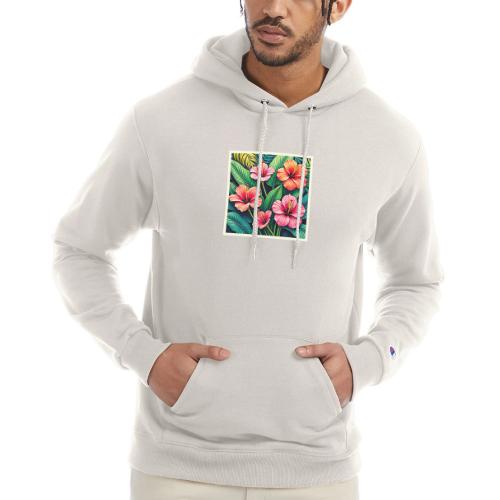 Tropical Hibiscus Bloom Artistry - Champion Unisex Powerblend Hoodie