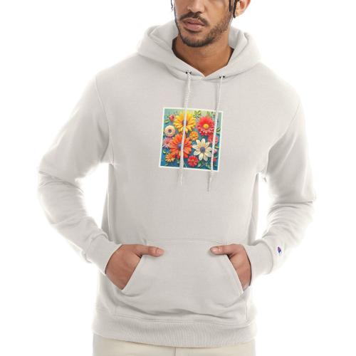 Vibrant Floral Fantasy Design - Champion Unisex Powerblend Hoodie