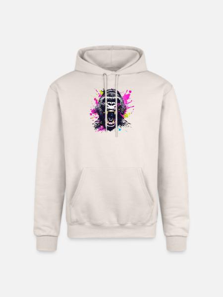 Neon Splash Gorilla Roar - Champion Unisex Powerblend Hoodie - Sand