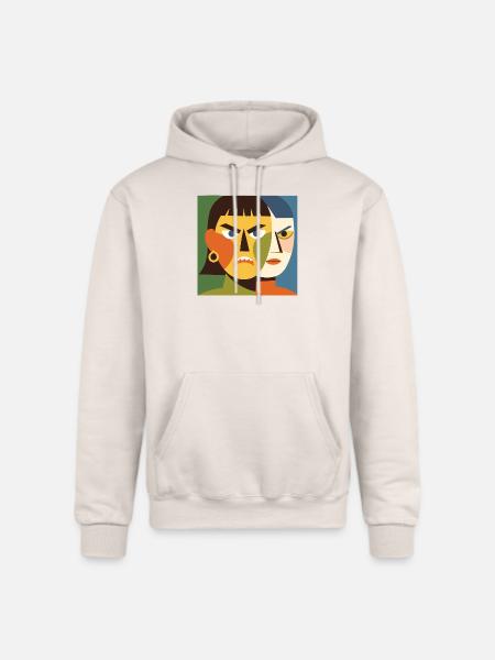 Cubist Dual Faces - Champion Unisex Powerblend Hoodie - Sand