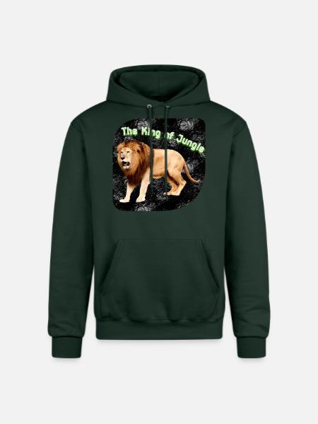 The King of Jungle - Champion Unisex Powerblend Hoodie - Dark Green