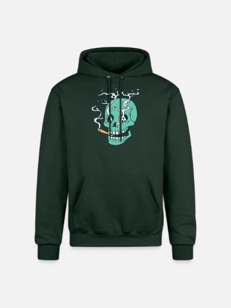 Smoked skull - Champion Unisex Powerblend Hoodie - Dark Green