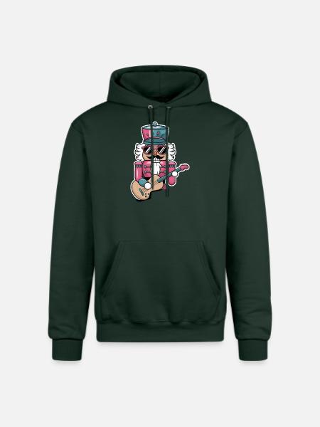 Nutcracker Playing Guitar - Champion Unisex Powerblend Hoodie - Dark Green