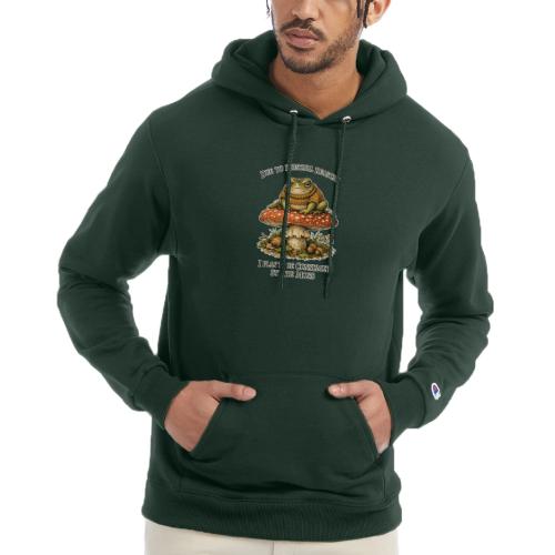 Frog Consumed by Moss Cottagecore Aesthetic - Champion Unisex Powerblend Hoodie