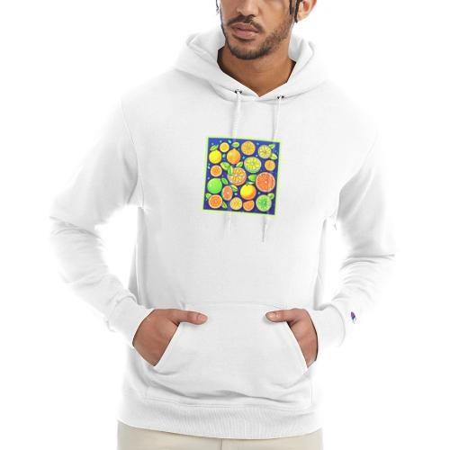 Fresh Citrus Slice Pattern - Champion Unisex Powerblend Hoodie