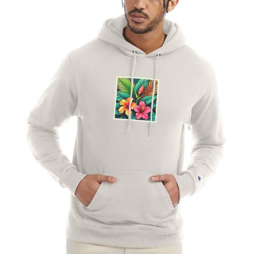 Tropical Hibiscus Bloom Art - Champion Unisex Powerblend Hoodie