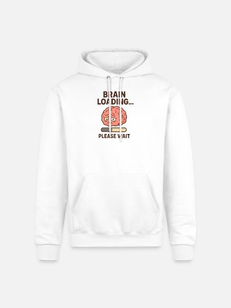 Brain Loading Please Wait - Champion Unisex Powerblend Hoodie - white