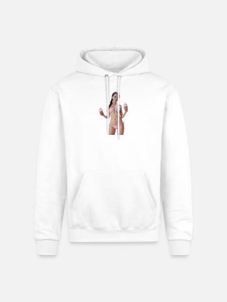 Pastel Ice Cream Cone Illustration - Champion Unisex Powerblend Hoodie - white