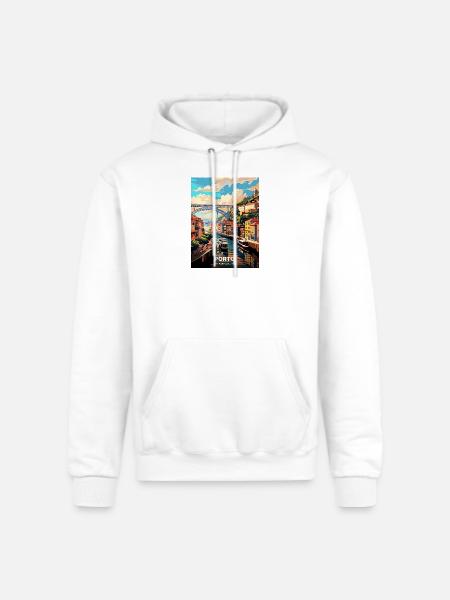 Porto Portugal Travel - Champion Unisex Powerblend Hoodie - white