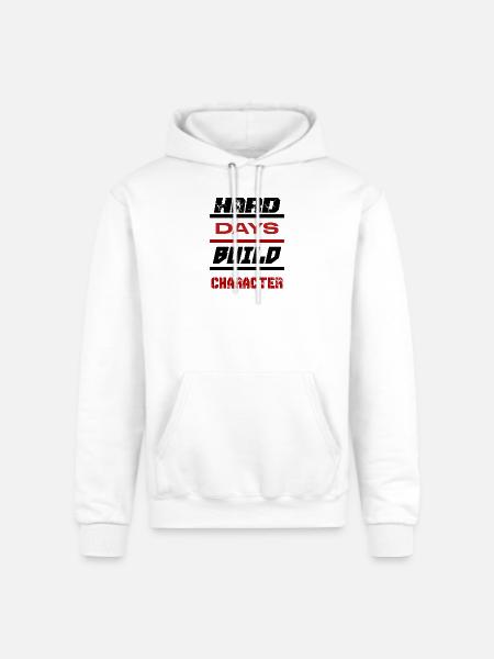 Hard Days Build Character - Champion Unisex Powerblend Hoodie - white