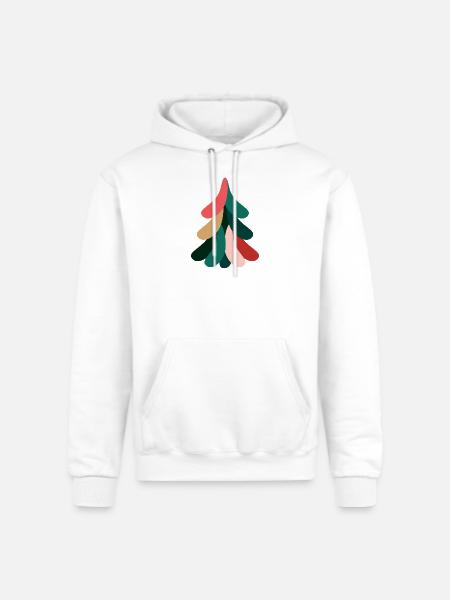 Vivid Abstract Evergreen – Christmas - Champion Unisex Powerblend Hoodie - white