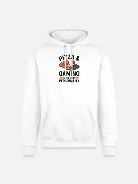 Pizza Arcade Pixel Joy - Champion Unisex Powerblend Hoodie - white