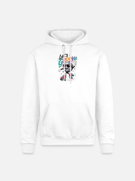 "Let's Groove" Retro Roller-Skating Disco - Champion Unisex Powerblend Hoodie - white