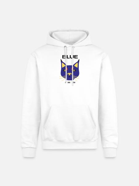 Blue Cat Face Pop Art - Champion Unisex Powerblend Hoodie - white