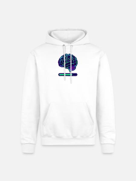 Neon Brain Progress Bar - Champion Unisex Powerblend Hoodie - white