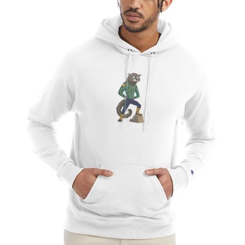 Raccoon Ranger in Neon Armor - Champion Unisex Powerblend Hoodie