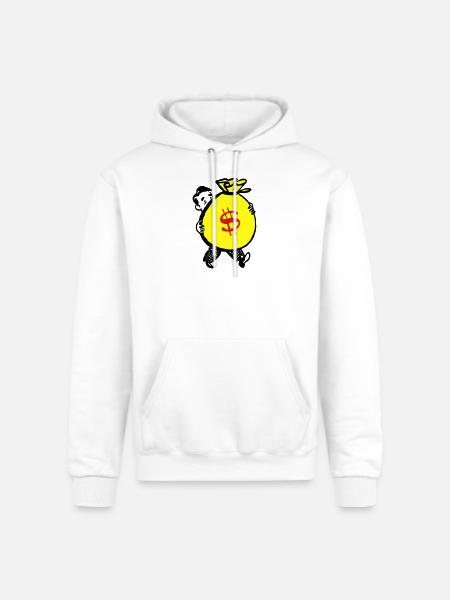 Money Bag - Champion Unisex Powerblend Hoodie - white
