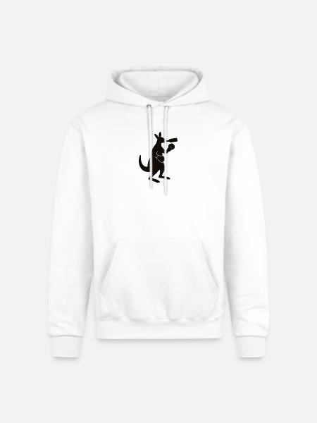 Kangaroo Sip Silhouette - Champion Unisex Powerblend Hoodie - white