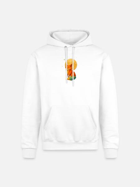 Low-Poly Fox Moonlit Night - Champion Unisex Powerblend Hoodie - white