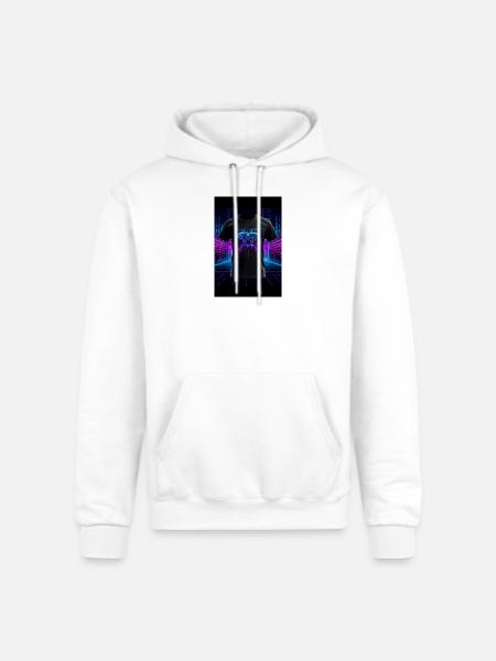 Neon Circuit Controller - Champion Unisex Powerblend Hoodie - white