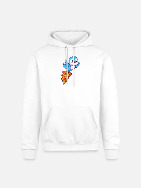 Pizza Pal Penguin on Slice - Champion Unisex Powerblend Hoodie - white