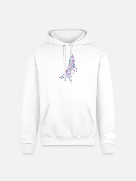 Howling Wolf Calligraffiti - Champion Unisex Powerblend Hoodie - white