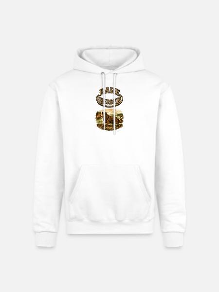 Rare Herder: Rustic Herding Wolfdog - Champion Unisex Powerblend Hoodie - white