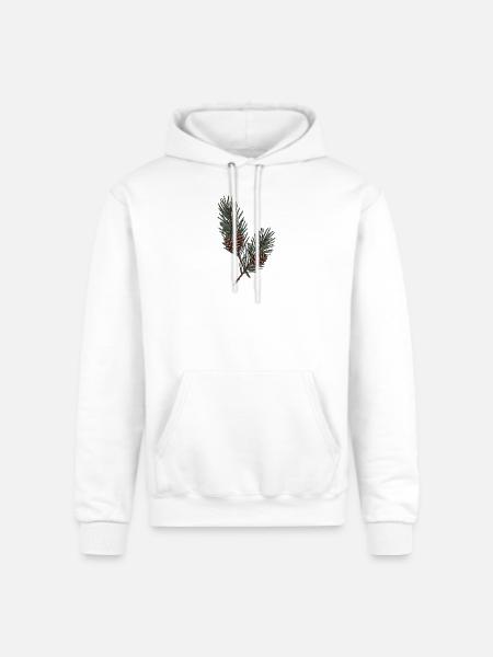 Evergreen Pinecone Sprigs - Champion Unisex Powerblend Hoodie - white