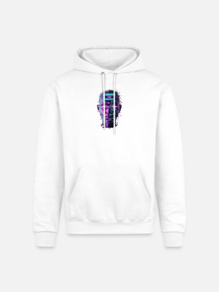 Neon Prompts AI Head - Champion Unisex Powerblend Hoodie - white