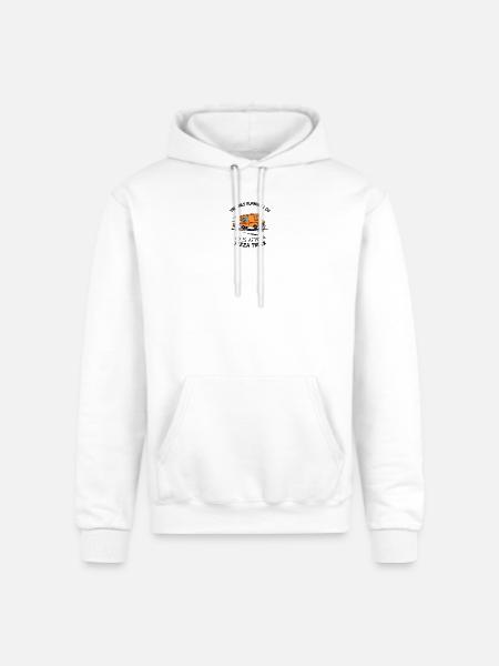 Pizza Truck Running Joke Design - Champion Unisex Powerblend Hoodie - white