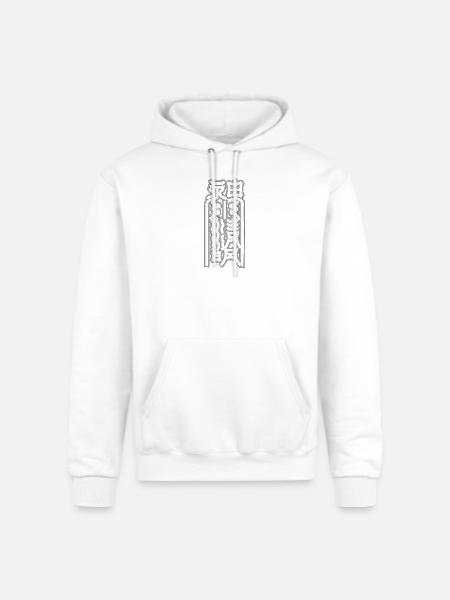 Oriental Vertical Abstract Glyphs - Champion Unisex Powerblend Hoodie - white