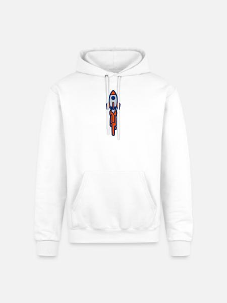 Launching Rocket Silhouette - Champion Unisex Powerblend Hoodie - white