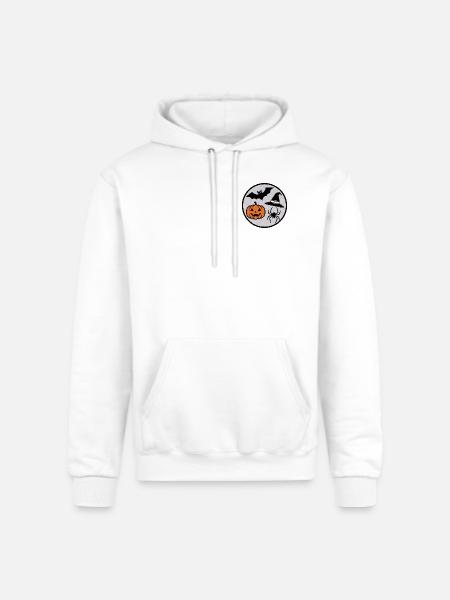 Halloween Circle: Pumpkin Bat Spider - Champion Unisex Powerblend Hoodie - white