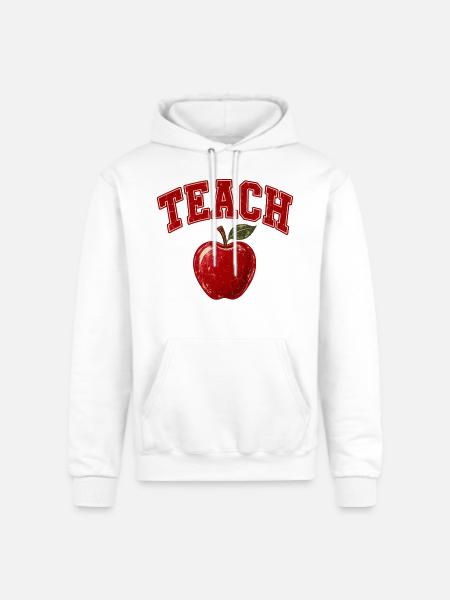 Teacher Apple - Champion Unisex Powerblend Hoodie - white