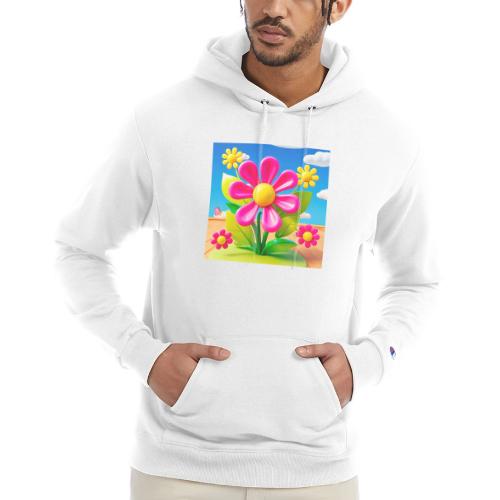 Pink Floral Peace | Sky & Nature Design - Champion Unisex Powerblend Hoodie